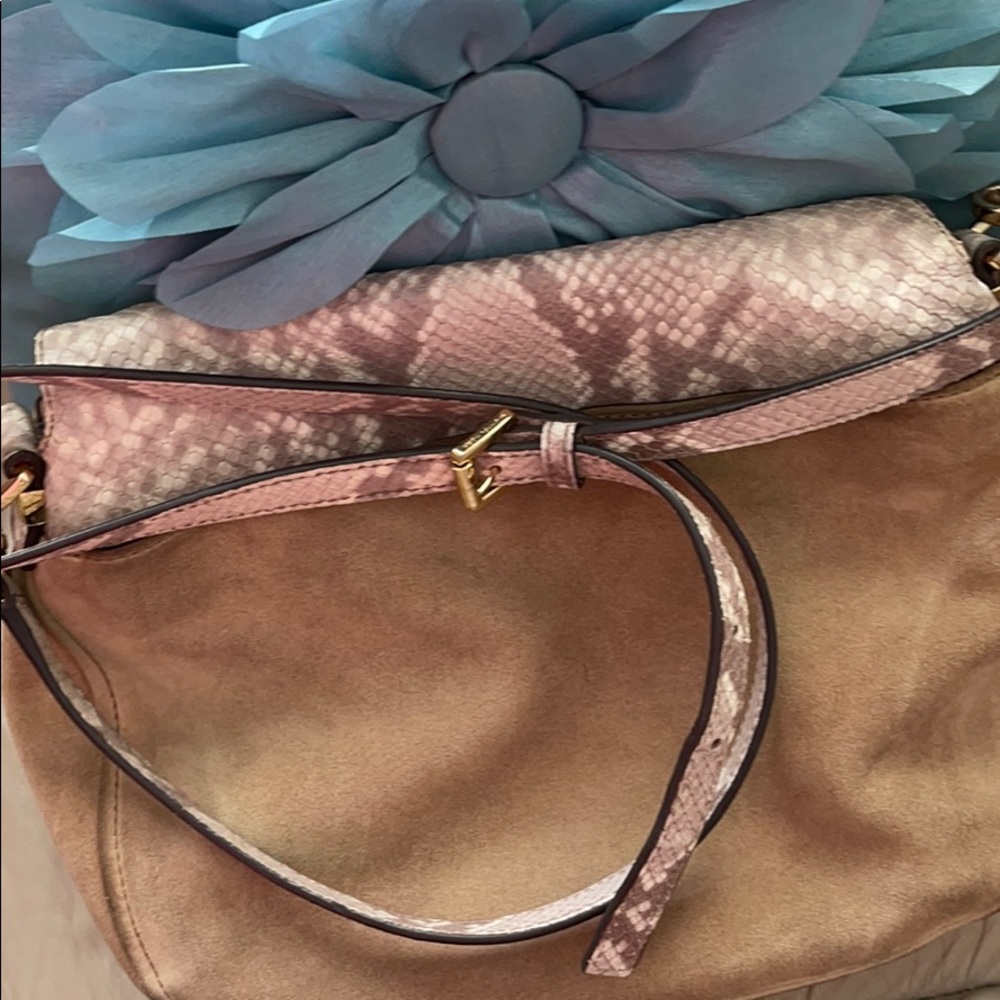 Michael Kors Python Dark Sand Suede Shoulder - image 7
